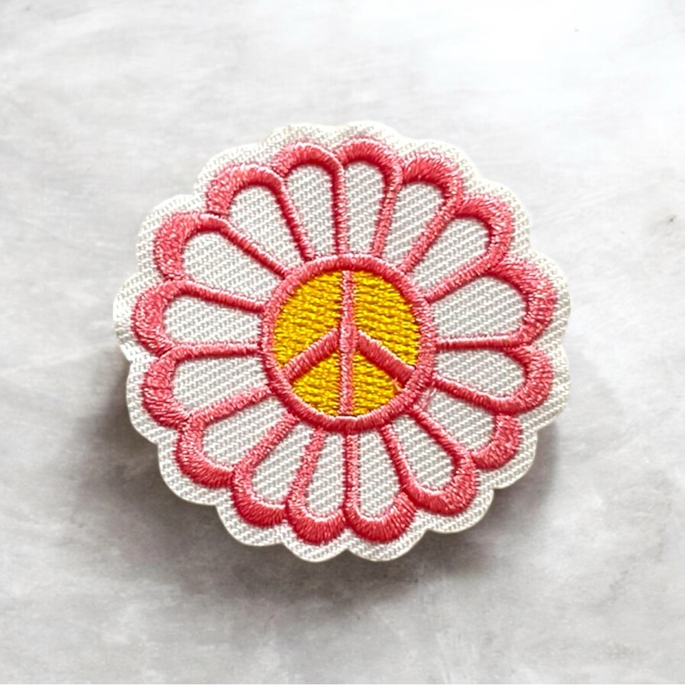 Peace Flower Embroidered Patch